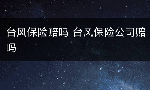 台风保险赔吗 台风保险公司赔吗