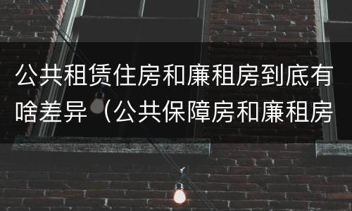 公共租赁住房和廉租房到底有啥差异（公共保障房和廉租房的区别）