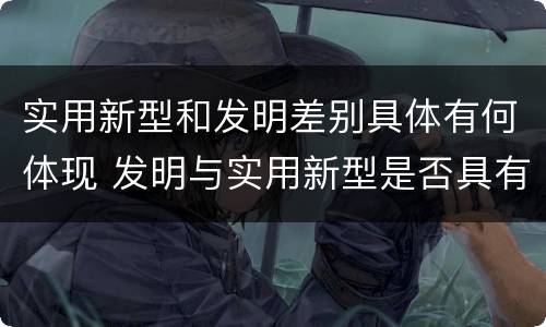 实用新型和发明差别具体有何体现 发明与实用新型是否具有实用性