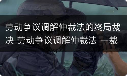 劳动争议调解仲裁法的终局裁决 劳动争议调解仲裁法 一裁终局