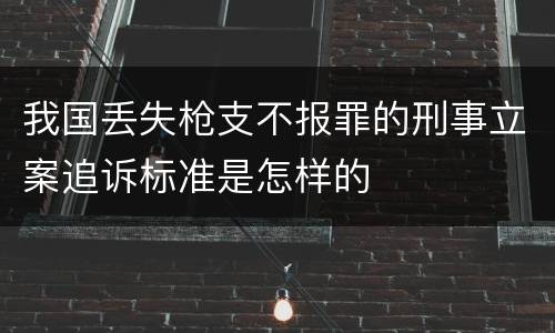 我国丢失枪支不报罪的刑事立案追诉标准是怎样的