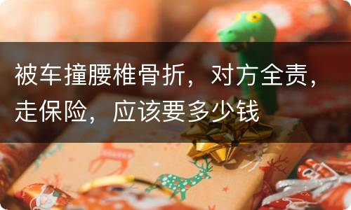 被车撞腰椎骨折，对方全责，走保险，应该要多少钱