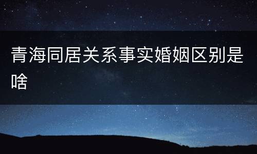 青海同居关系事实婚姻区别是啥