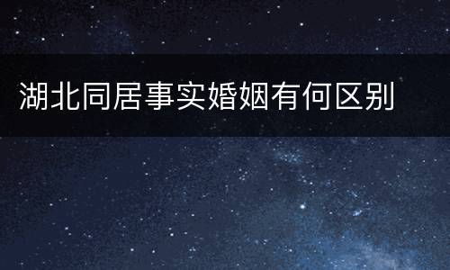 湖北同居事实婚姻有何区别