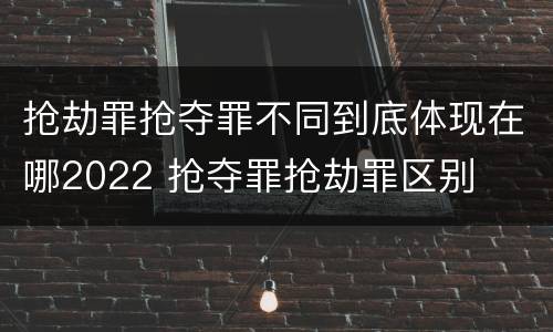 抢劫罪抢夺罪不同到底体现在哪2022 抢夺罪抢劫罪区别
