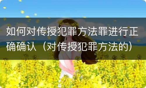 如何对传授犯罪方法罪进行正确确认（对传授犯罪方法的）