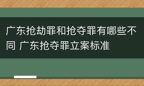 广东抢劫罪和抢夺罪有哪些不同 广东抢夺罪立案标准