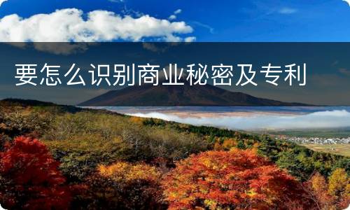 要怎么识别商业秘密及专利