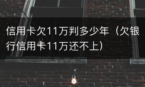 信用卡欠11万判多少年（欠银行信用卡11万还不上）