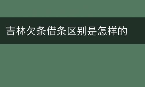 吉林欠条借条区别是怎样的