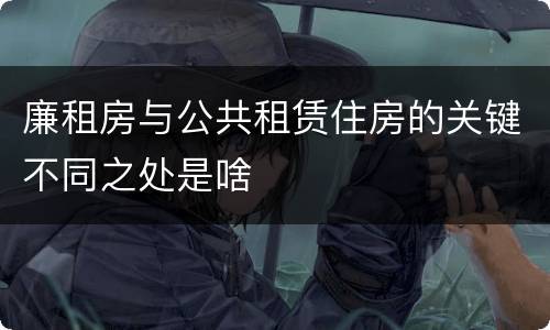 廉租房与公共租赁住房的关键不同之处是啥