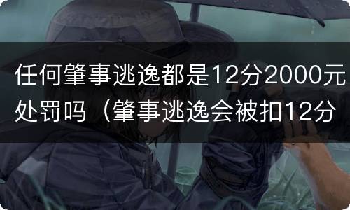 任何肇事逃逸都是12分2000元处罚吗（肇事逃逸会被扣12分吗）