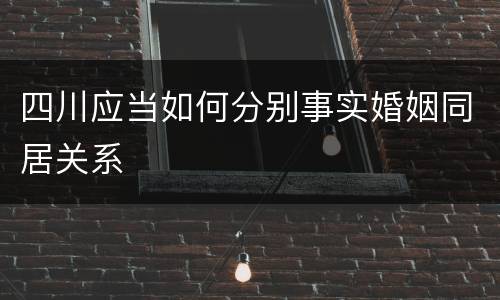 四川应当如何分别事实婚姻同居关系