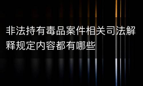 非法持有毒品案件相关司法解释规定内容都有哪些