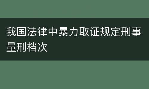 我国法律中暴力取证规定刑事量刑档次