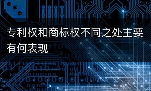 专利权和商标权不同之处主要有何表现