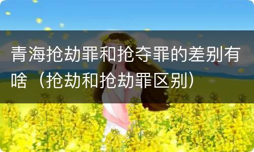 青海抢劫罪和抢夺罪的差别有啥（抢劫和抢劫罪区别）