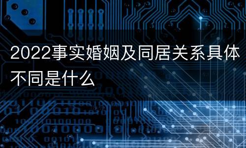 2022事实婚姻及同居关系具体不同是什么