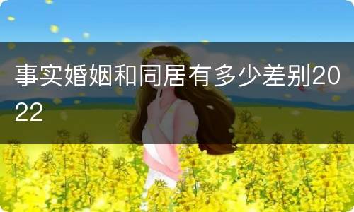 事实婚姻和同居有多少差别2022