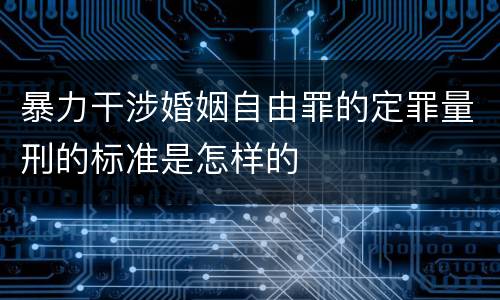 暴力干涉婚姻自由罪的定罪量刑的标准是怎样的
