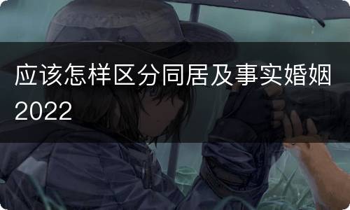 应该怎样区分同居及事实婚姻2022