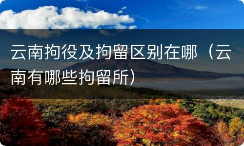 云南拘役及拘留区别在哪（云南有哪些拘留所）