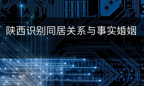 陕西识别同居关系与事实婚姻