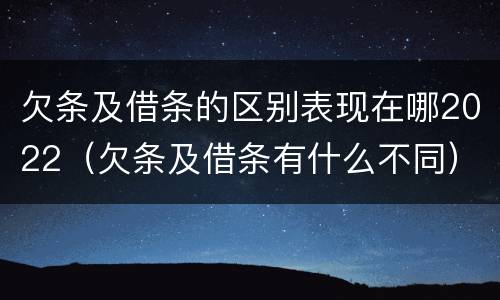欠条及借条的区别表现在哪2022（欠条及借条有什么不同）