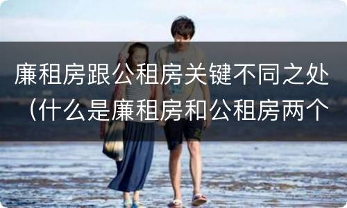 廉租房跟公租房关键不同之处（什么是廉租房和公租房两个有什么特点）