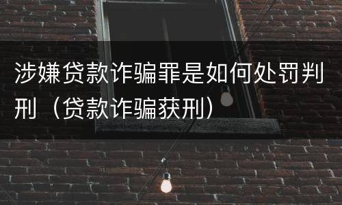 涉嫌贷款诈骗罪是如何处罚判刑（贷款诈骗获刑）