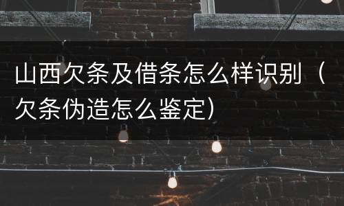 山西欠条及借条怎么样识别（欠条伪造怎么鉴定）