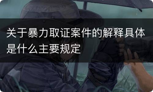 关于暴力取证案件的解释具体是什么主要规定