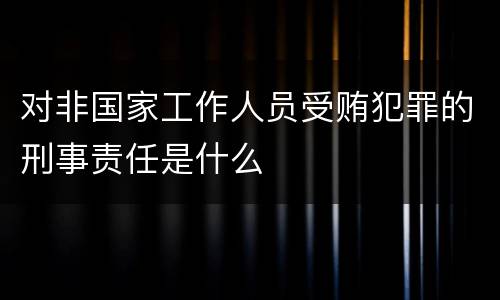 对非国家工作人员受贿犯罪的刑事责任是什么