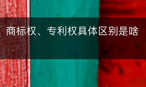 商标权、专利权具体区别是啥