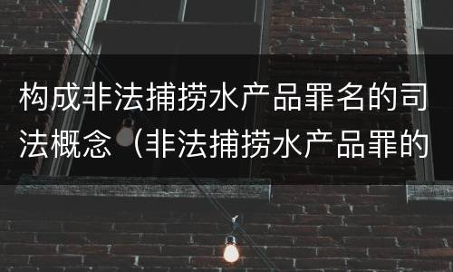 构成非法捕捞水产品罪名的司法概念（非法捕捞水产品罪的司法解释）