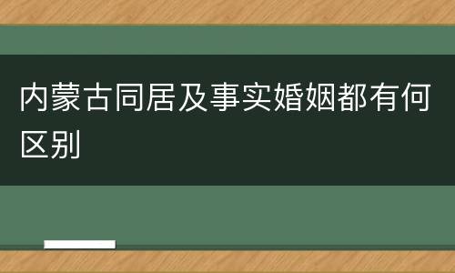 内蒙古同居及事实婚姻都有何区别