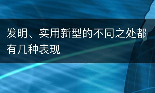 发明、实用新型的不同之处都有几种表现