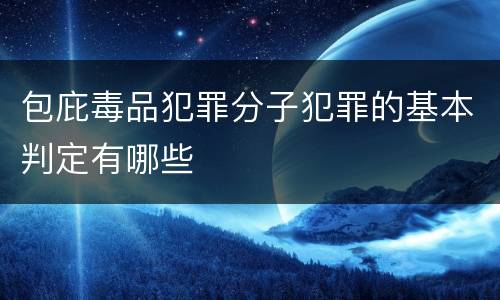包庇毒品犯罪分子犯罪的基本判定有哪些