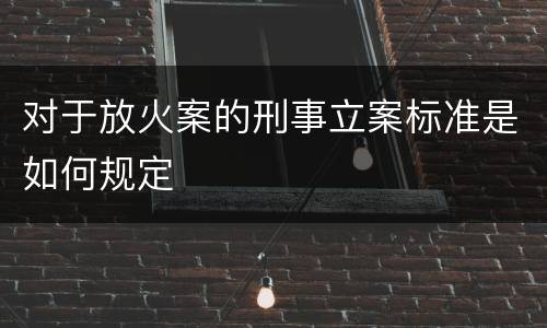 对于放火案的刑事立案标准是如何规定