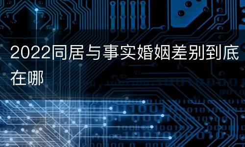 2022同居与事实婚姻差别到底在哪
