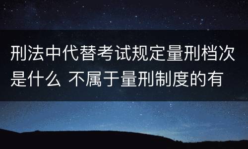 刑法中代替考试规定量刑档次是什么 不属于量刑制度的有