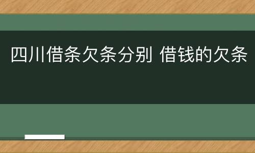 四川借条欠条分别 借钱的欠条