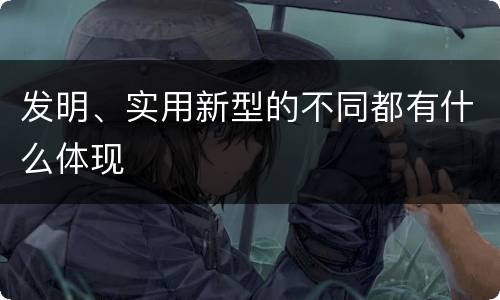 发明、实用新型的不同都有什么体现