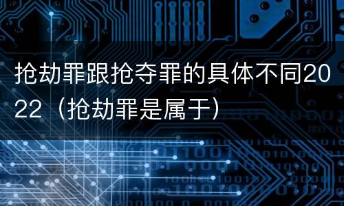 抢劫罪跟抢夺罪的具体不同2022（抢劫罪是属于）