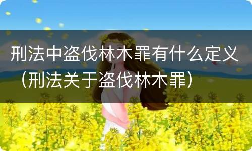 刑法中盗伐林木罪有什么定义（刑法关于盗伐林木罪）