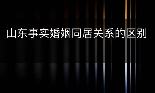 山东事实婚姻同居关系的区别