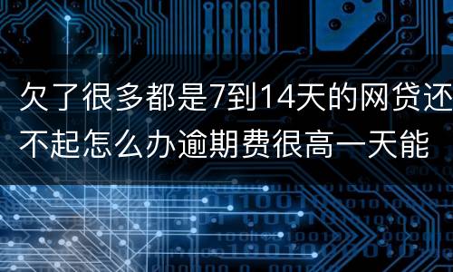 欠了很多都是7到14天的网贷还不起怎么办逾期费很高一天能张几百