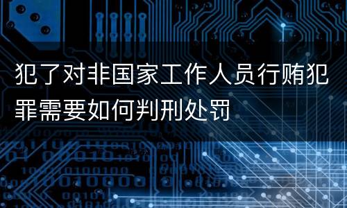 犯了对非国家工作人员行贿犯罪需要如何判刑处罚