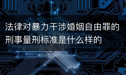 法律对暴力干涉婚姻自由罪的刑事量刑标准是什么样的