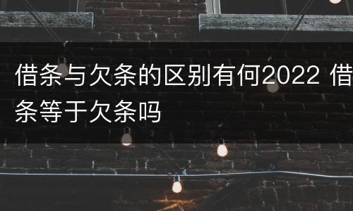 借条与欠条的区别有何2022 借条等于欠条吗